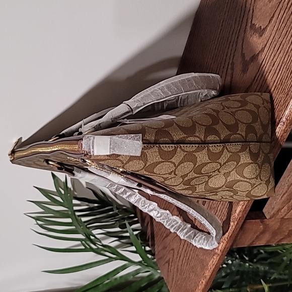 Coach Signature Gallery Tote Carryall Khaki/Saddle NEW w/Tag - Picture 4 of 14